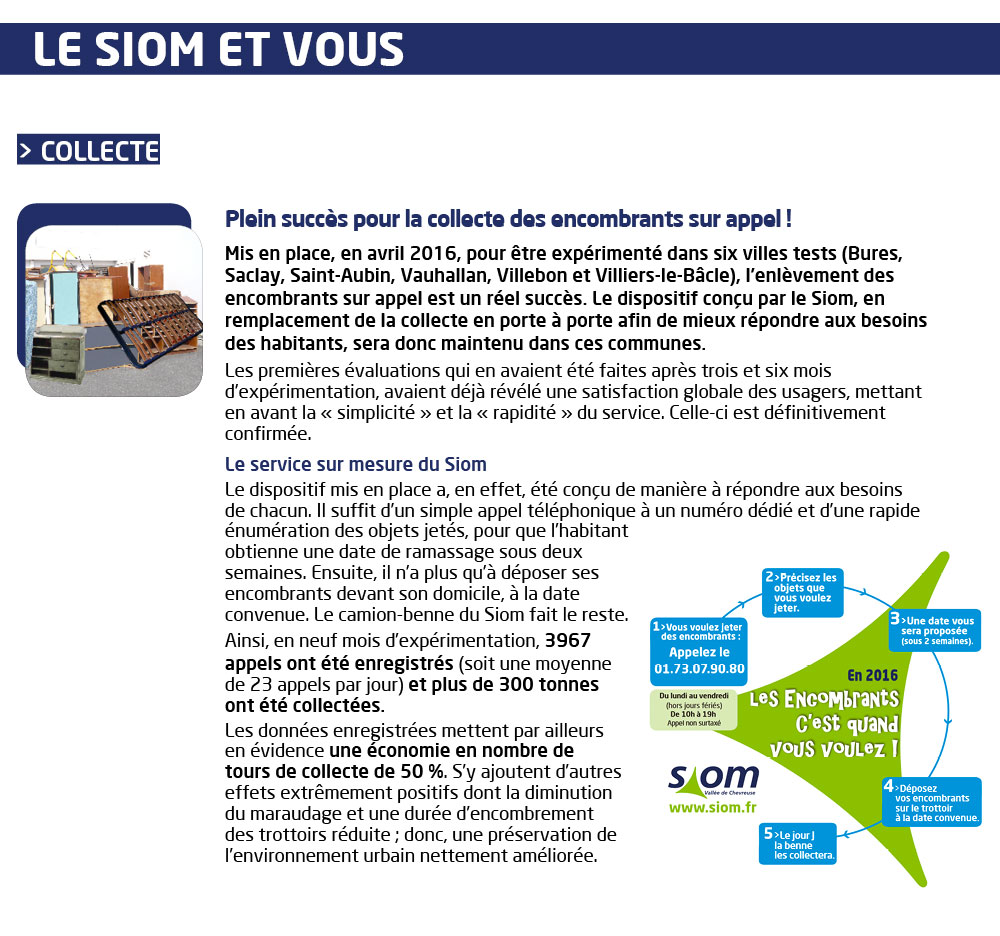 SIOM ACTU - Lettre d'information mensuelle du Syndicat mixte des ordures ménagères de la Vallée de Chevreuse