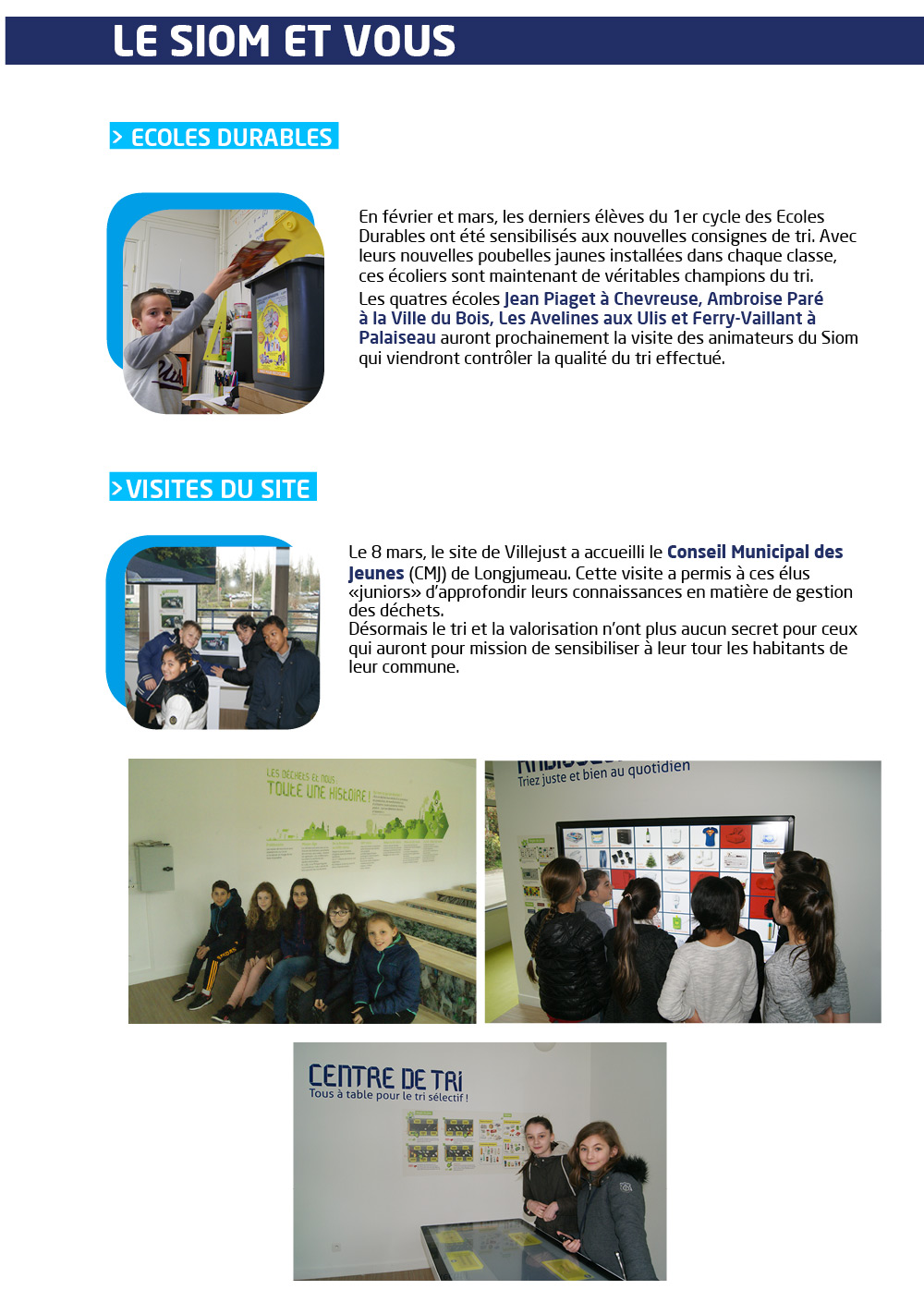 SIOM ACTU - Lettre d'information mensuelle du Syndicat mixte des ordures ménagères de la Vallée de Chevreuse