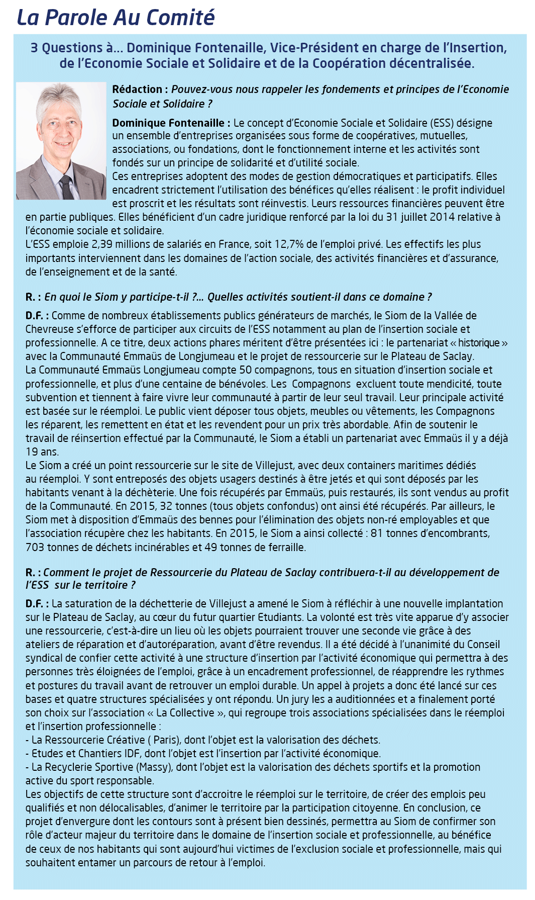 SIOM ACTU - Lettre d'information mensuelle du Syndicat mixte des ordures ménagères de la Vallée de Chevreuse