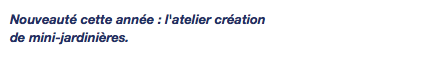 Nouveauté cette année : l'atelier création de mini-jardinières.
